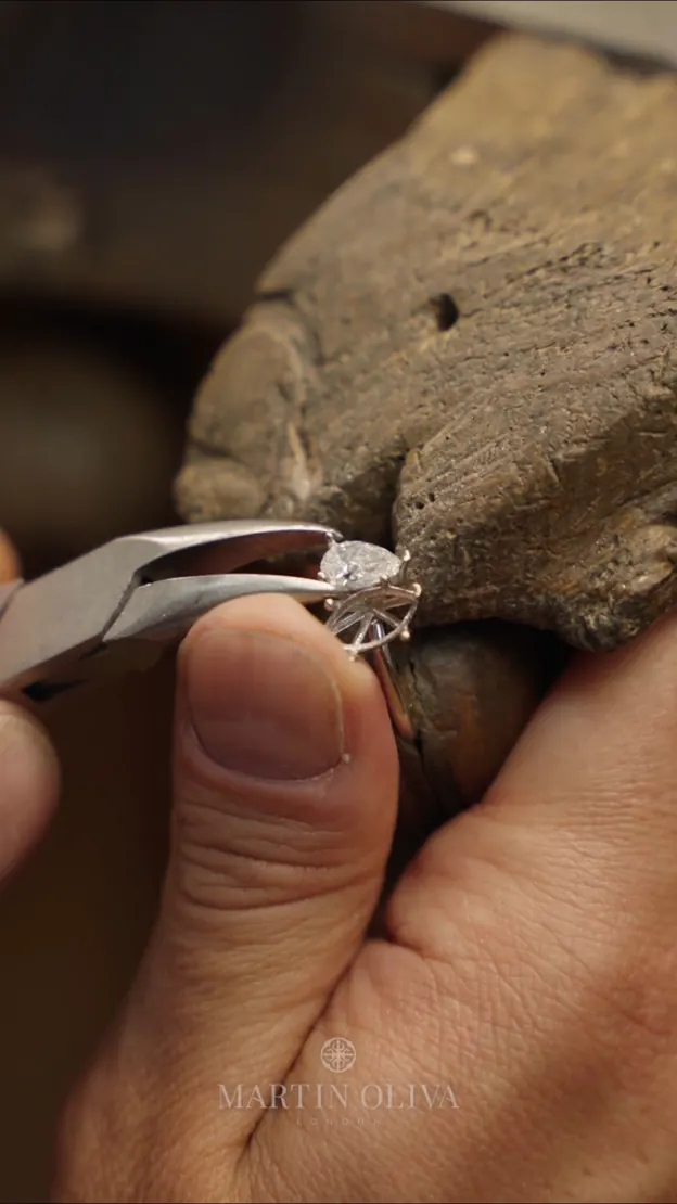 Making a diamond engagement ring in our workshop